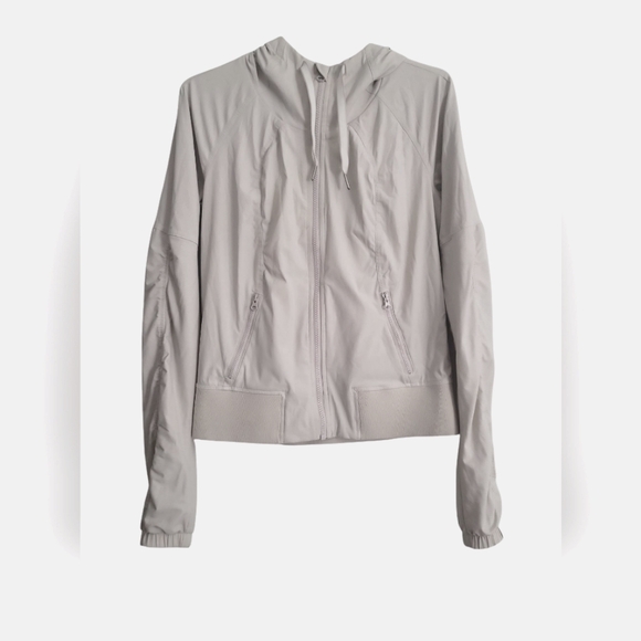 Lululemon 6 Light Hooded Jacket Full Zip Off White - Picture 1 of 5